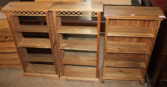 Pair open display shelves & bookcase